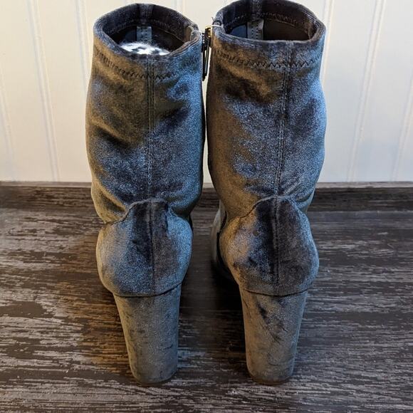 Sam Edelman Women's Calveta Blue Sapphire Gray Velvet Booties Size 9.5 - Picture 3 of 7